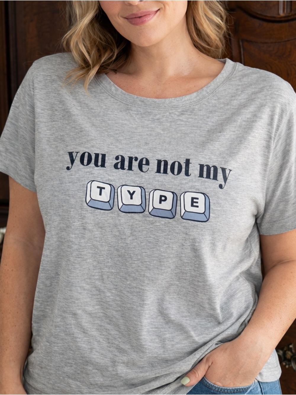 You Are Not My Type Short-Sleeve Graphic Tee - Grey